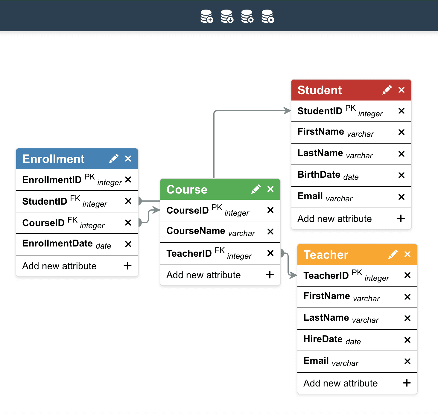 Database Schema Constructor